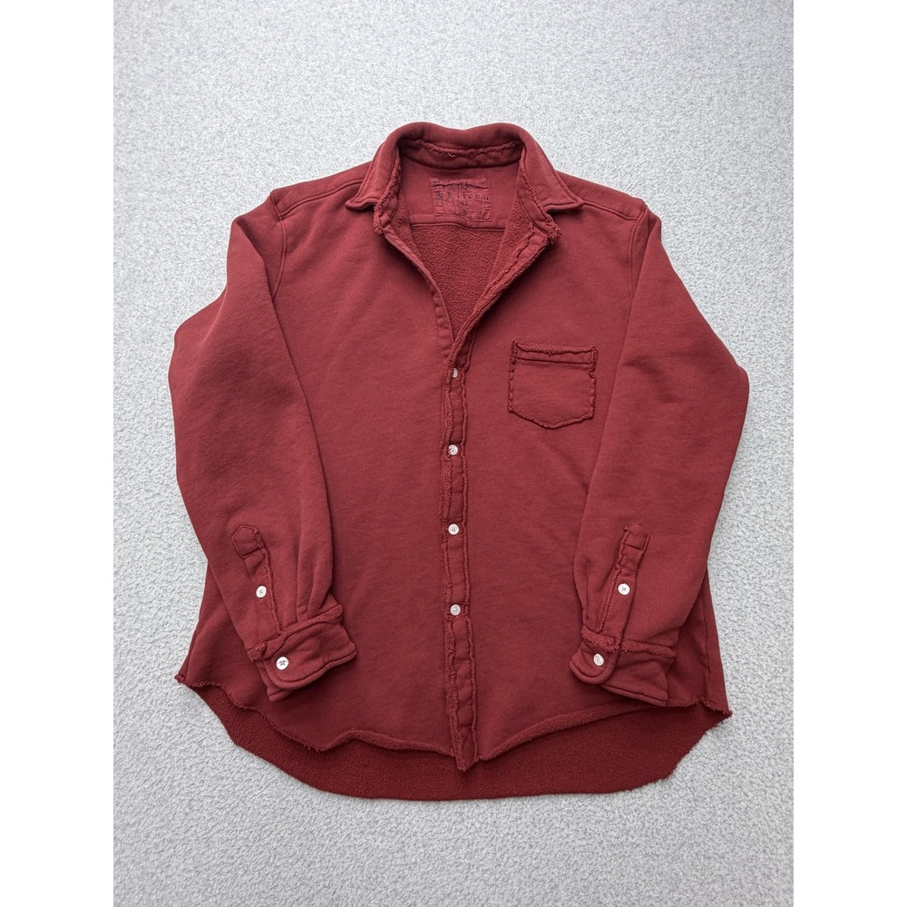 Frank & Eileen Eileen Triple Terry Sweatshirt Shirt Women L Red LABEILEENF USA